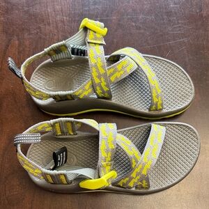 Chaco Kids Sandals with Gray and Yellow Pattern